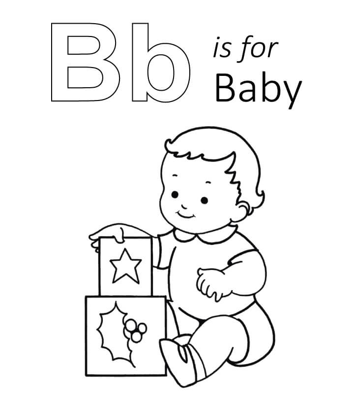 Dibujos de B es para Bebé para colorear