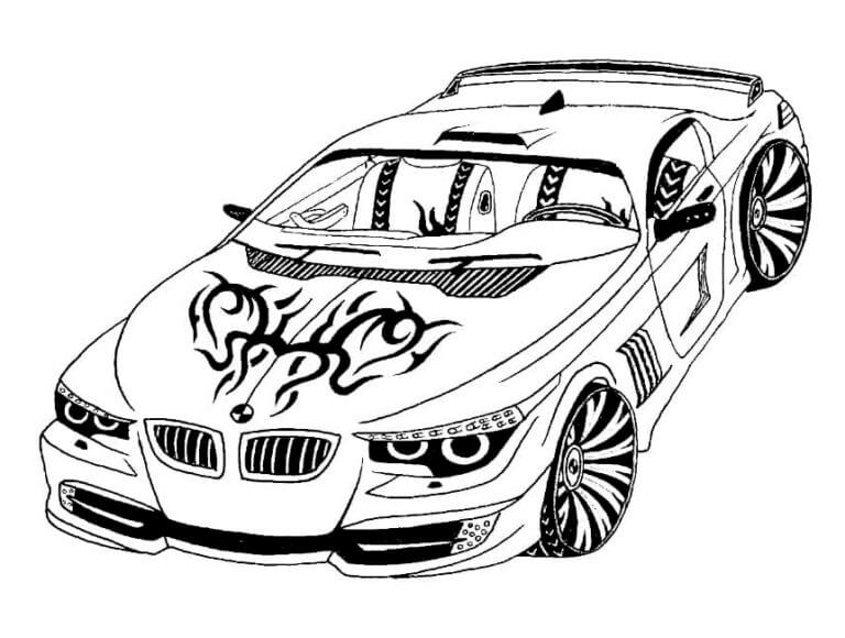 Dibujos de BMW Con Pegatina para colorear