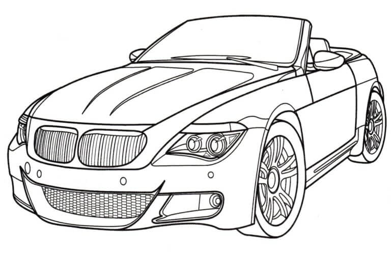 BMW Descapotable Vista Frontal para colorir