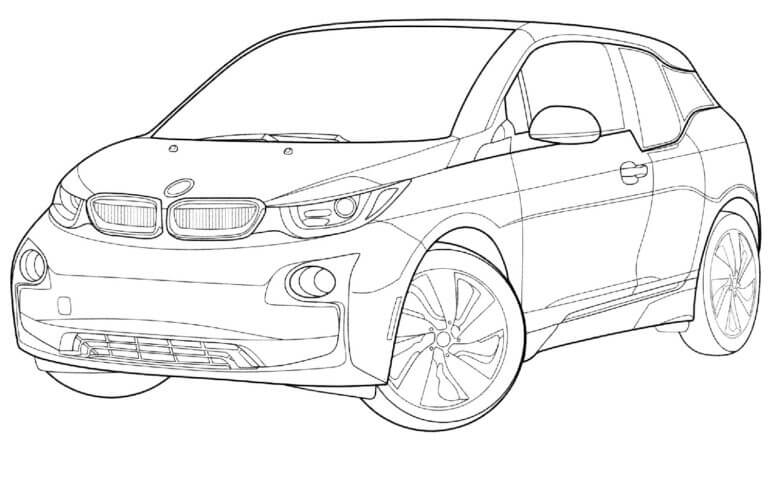 Dibujos de BMW I3 para colorear