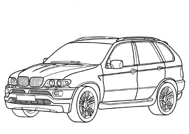 BMW X5 Vista Frontal para colorir