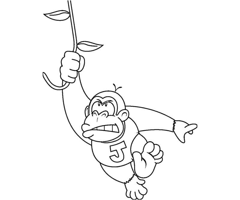 Baby Donkey Kong Escalada para colorir