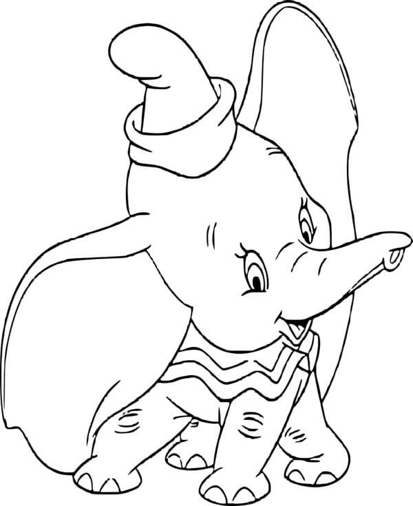 Dibujos de Baby Dumbo Intenta Convertirse En Una Estrella De Circo para colorear