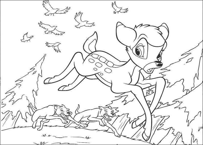 Bambi Corriendo para colorir