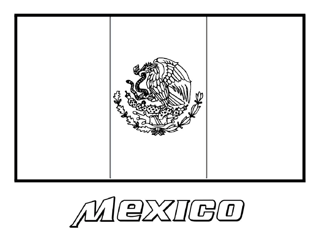 Bandera Básica de México para colorir