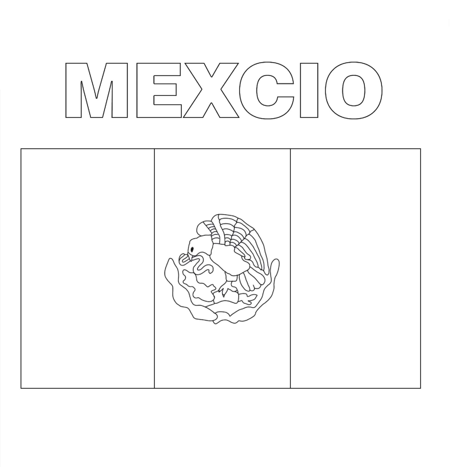 Dibujos de Bandera Mexicana Gratis para colorear