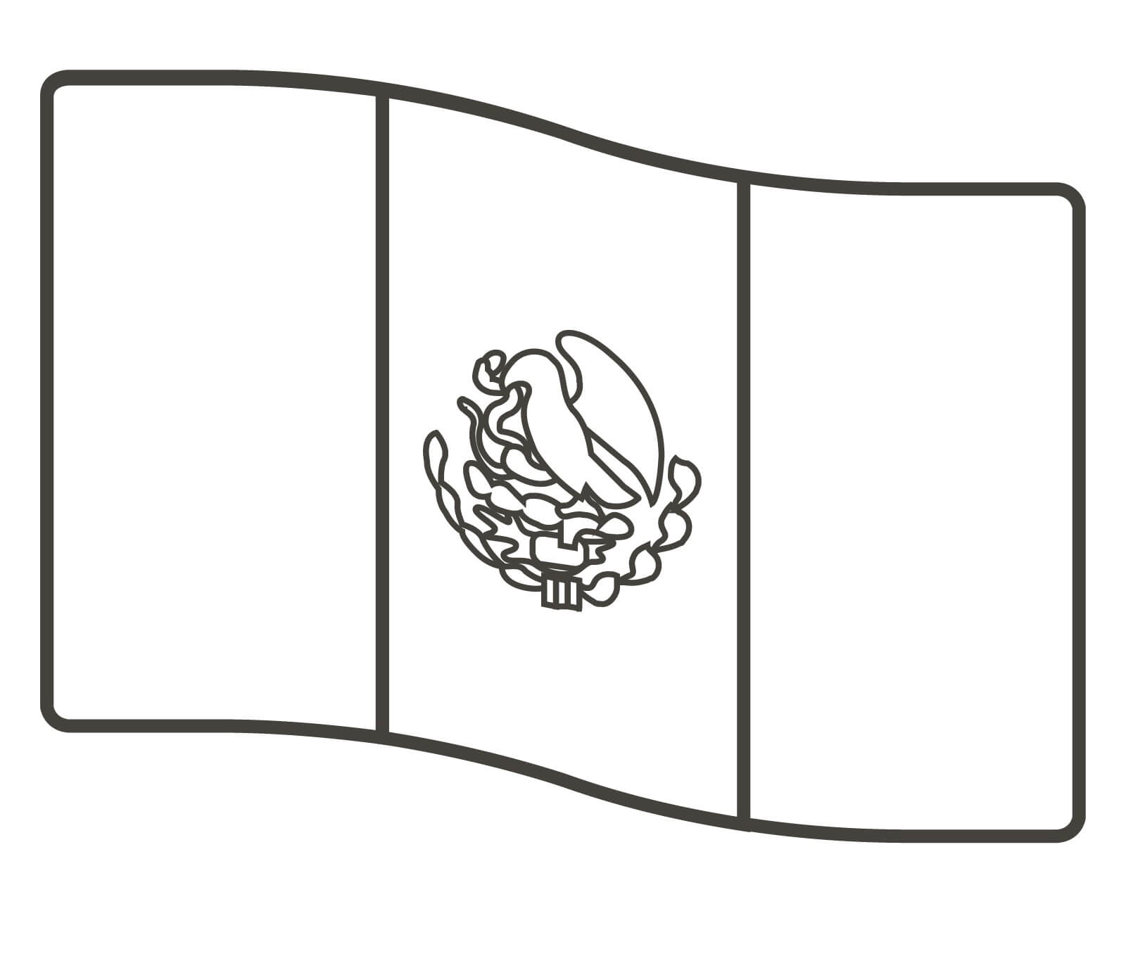 Dibujos de Bandera Normal de México para colorear
