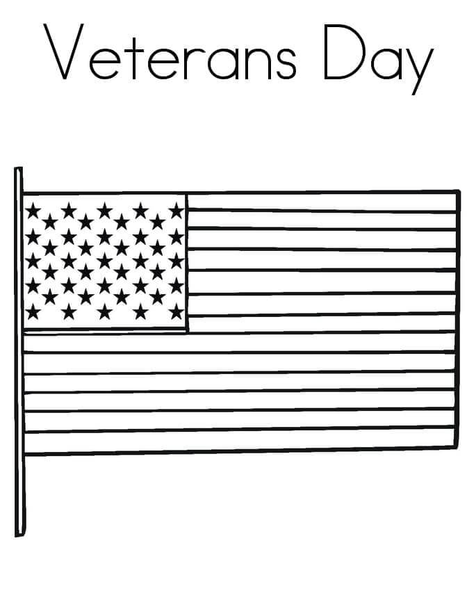 Bandera de Estados Unidos del Día de los Veteranos para colorir
