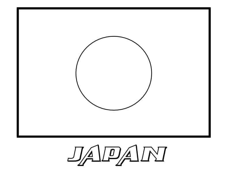 Dibujos de Bandera de Japón para colorear