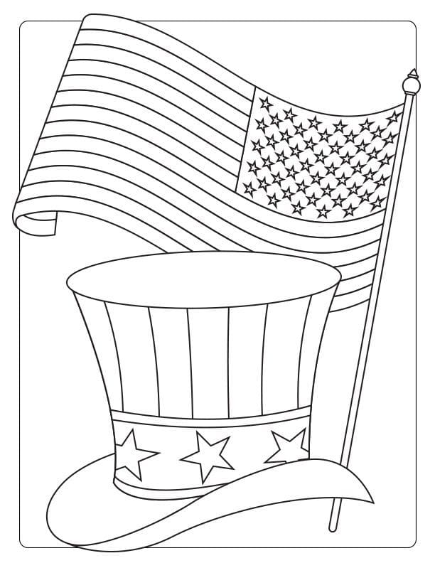 Dibujos de Bandera y Gorra para colorear