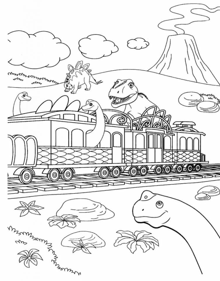 Barco Dinosaurio Y Jurásico para colorir