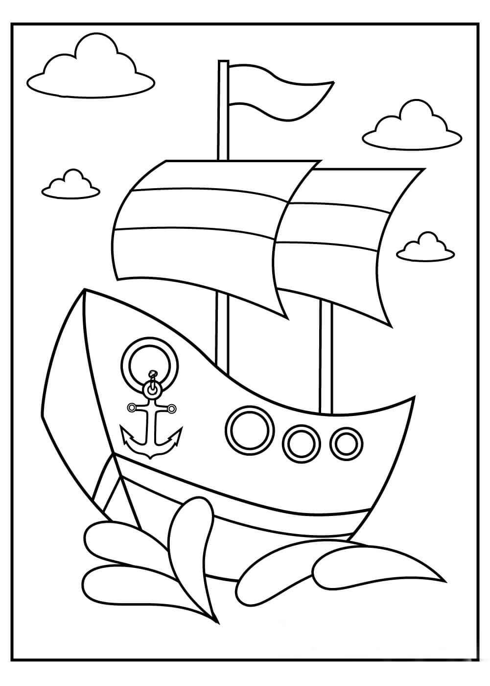 Barco Normal para colorir
