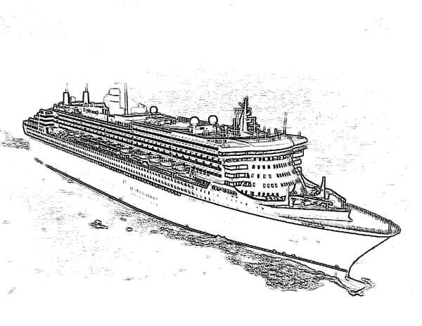 Barco Queen Mary para colorir