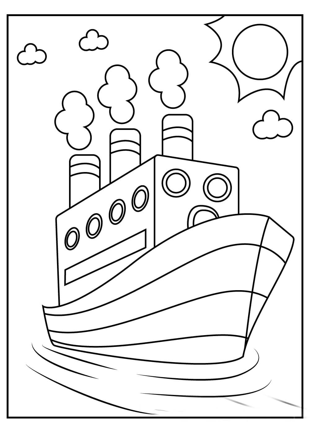 Barco Simple para colorir