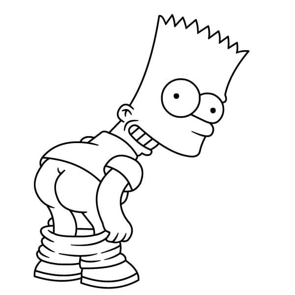 Dibujos de Bart Simpson Culo para colorear