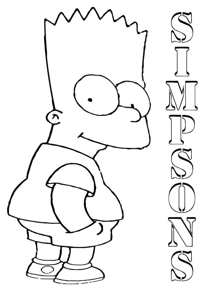 Dibujos de Bart Simpson Sonriendo para colorear