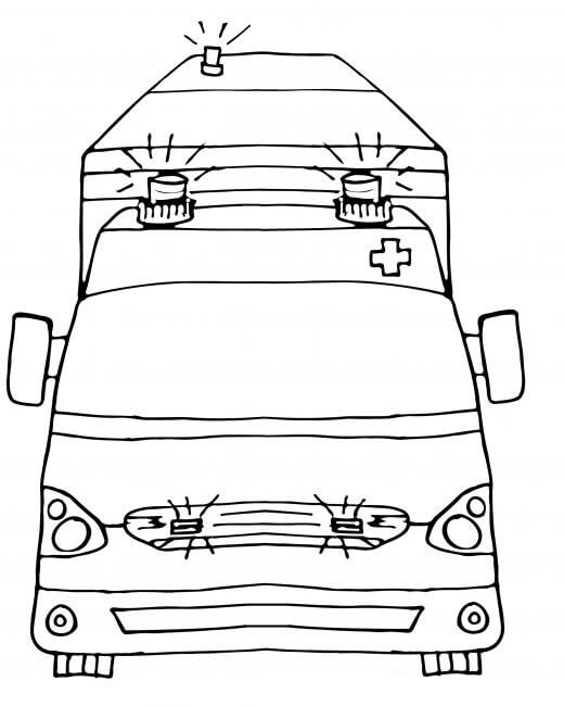 Basic Drawing Ambulance para colorir