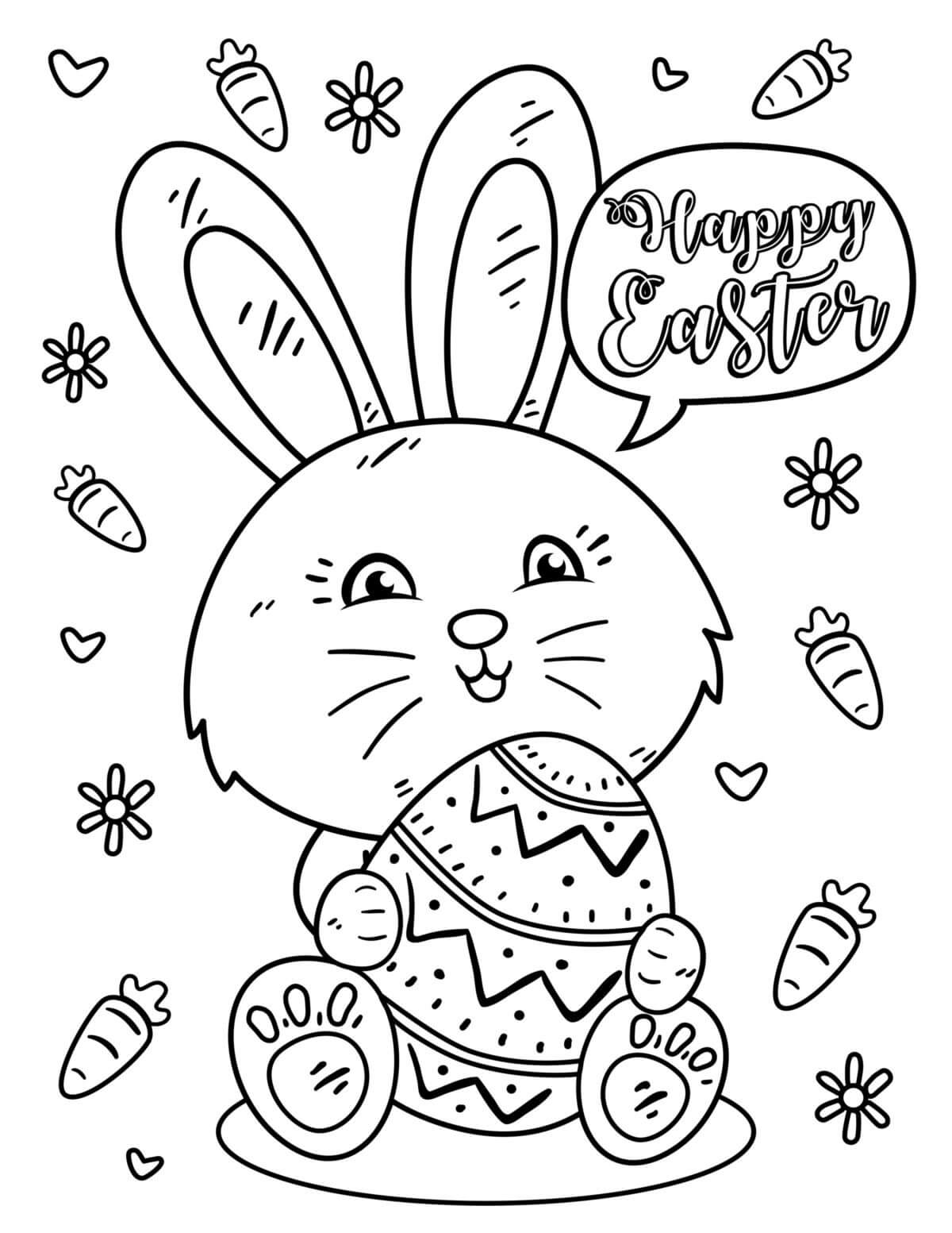 Basic Easter Bunny para colorir