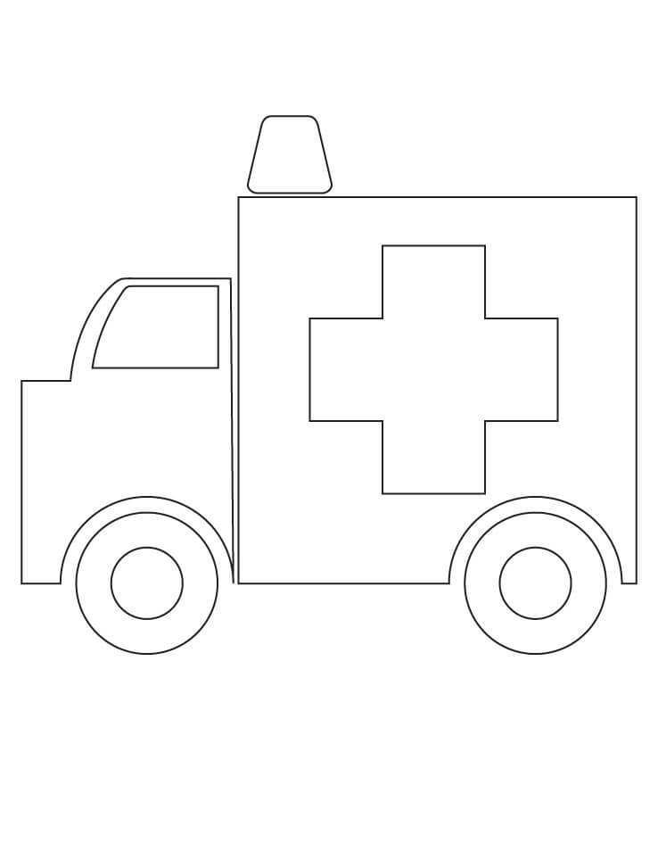 Dibujos de Bastante Ambulancia para colorear