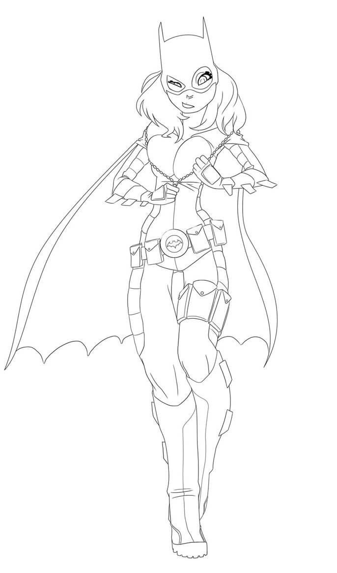 Batgirl Caminando para colorir