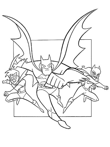 Batman, Robin y Batgirl para colorir