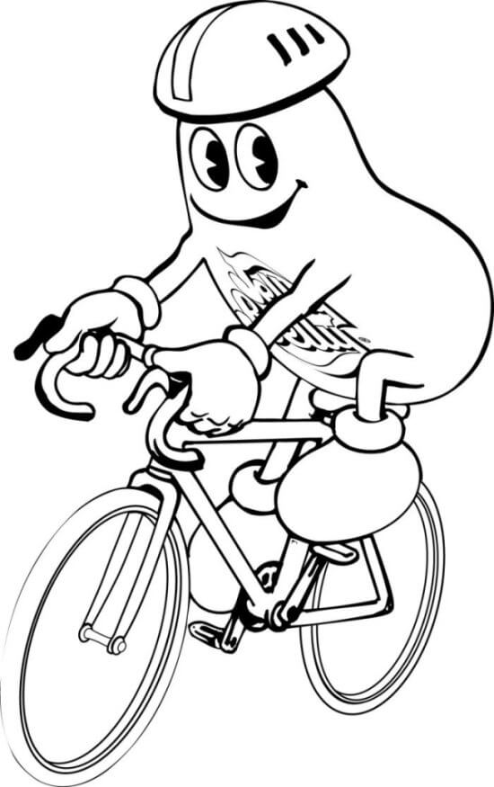 Dibujos de Beans Montando Bicicleta para colorear