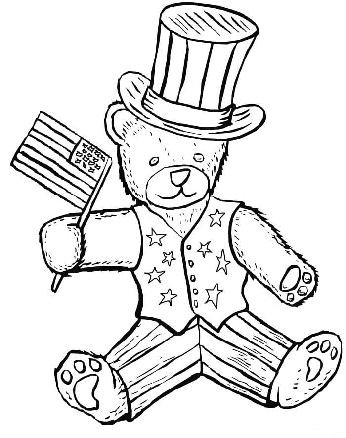 Bear Patriot para colorir