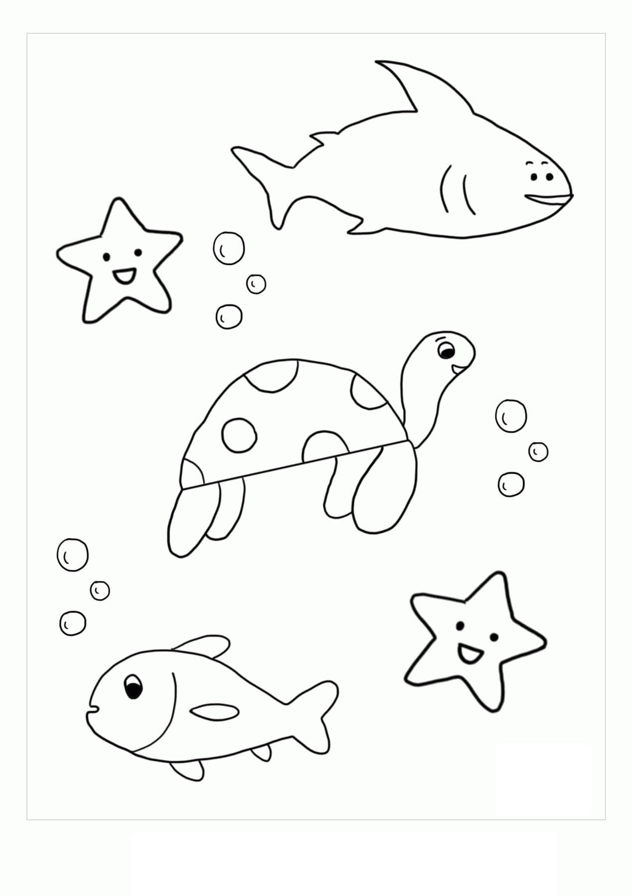 como dibujar animales marinos para niños