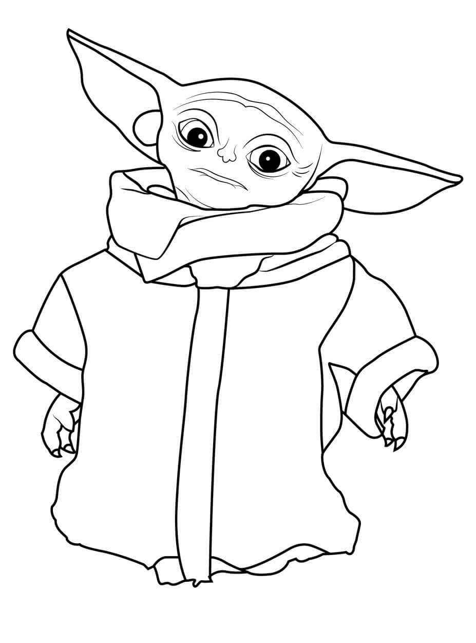 Dibujos de Bebé Divertido Yoda para colorear