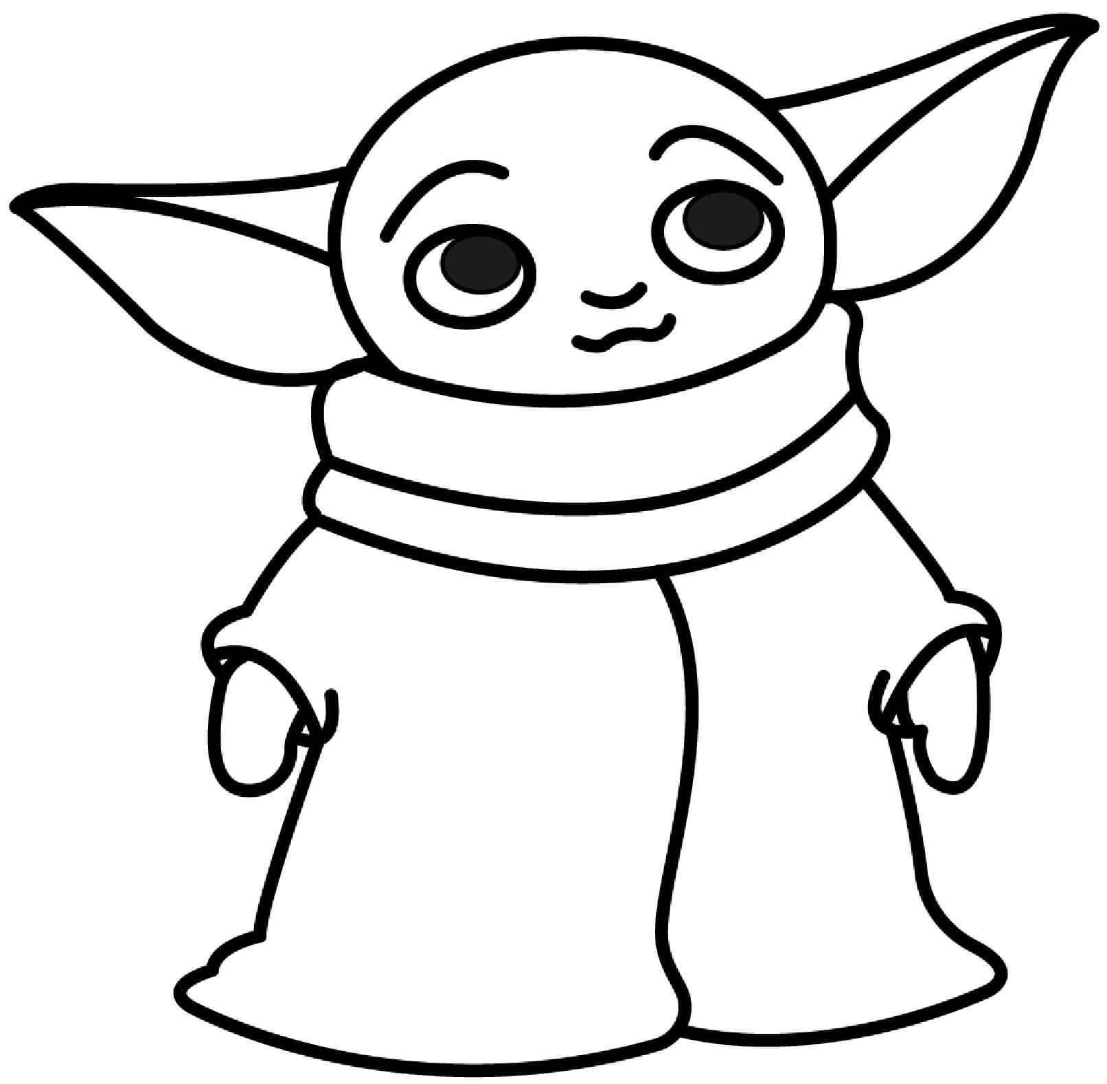 Dibujos de Bebé Fácil Yoda para colorear
