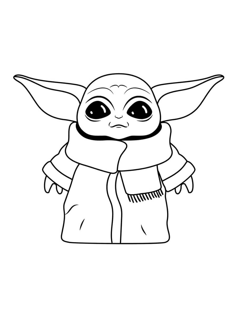 Bebé Yoda Normal para colorir