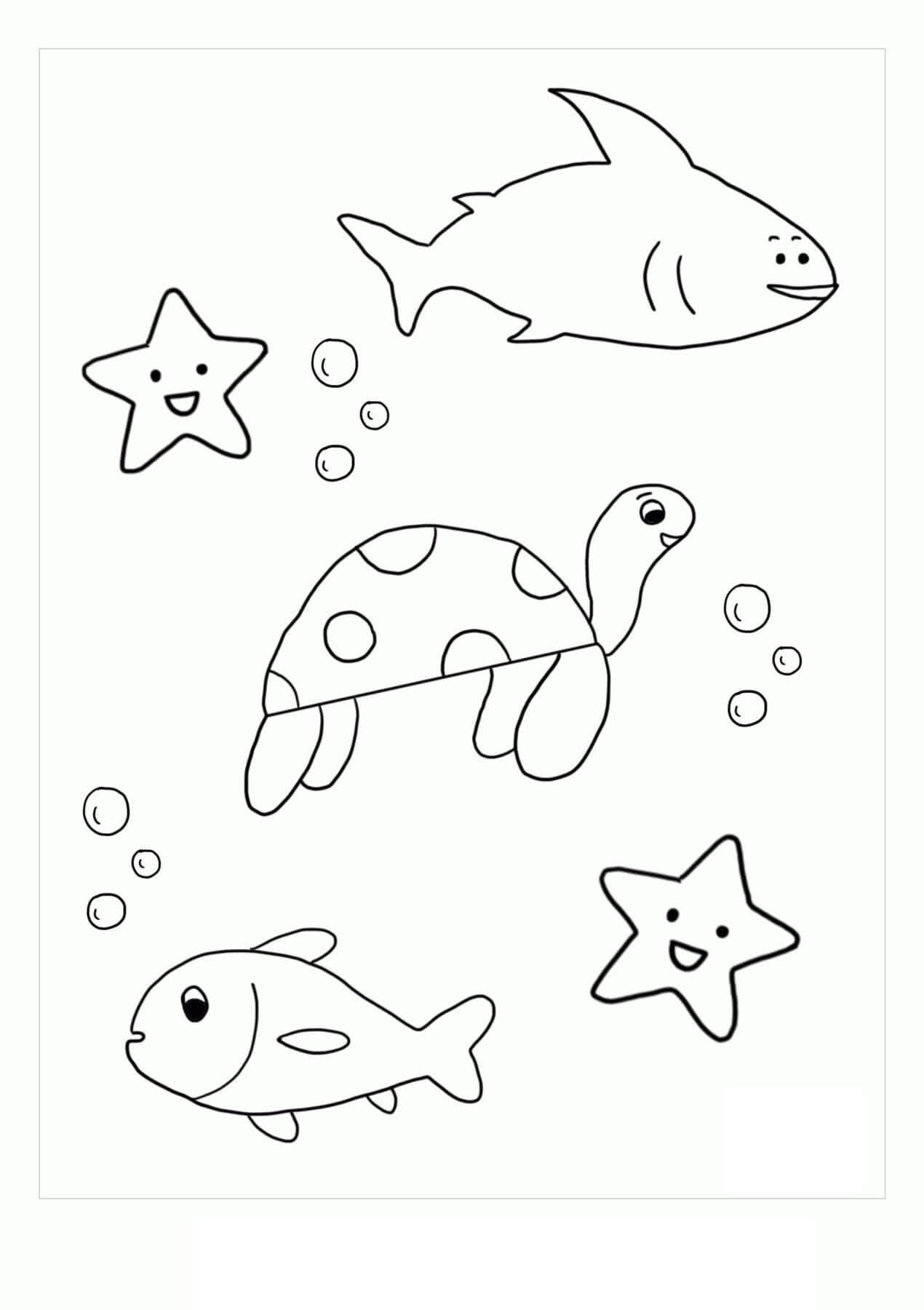 Dibujos de Bebé Animal Marino para colorear