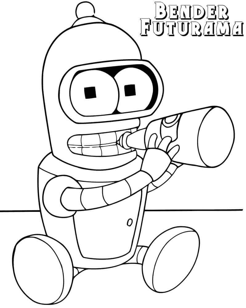 Bebé Bender De Futurama para colorir