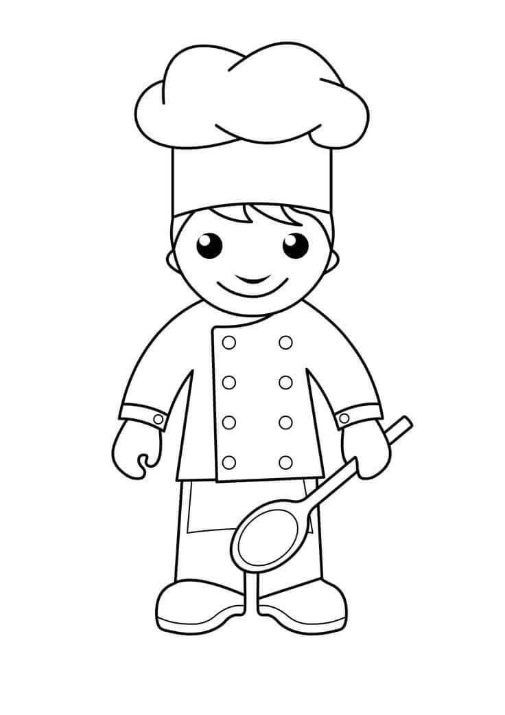 Dibujos de Bebé Cocinero para colorear