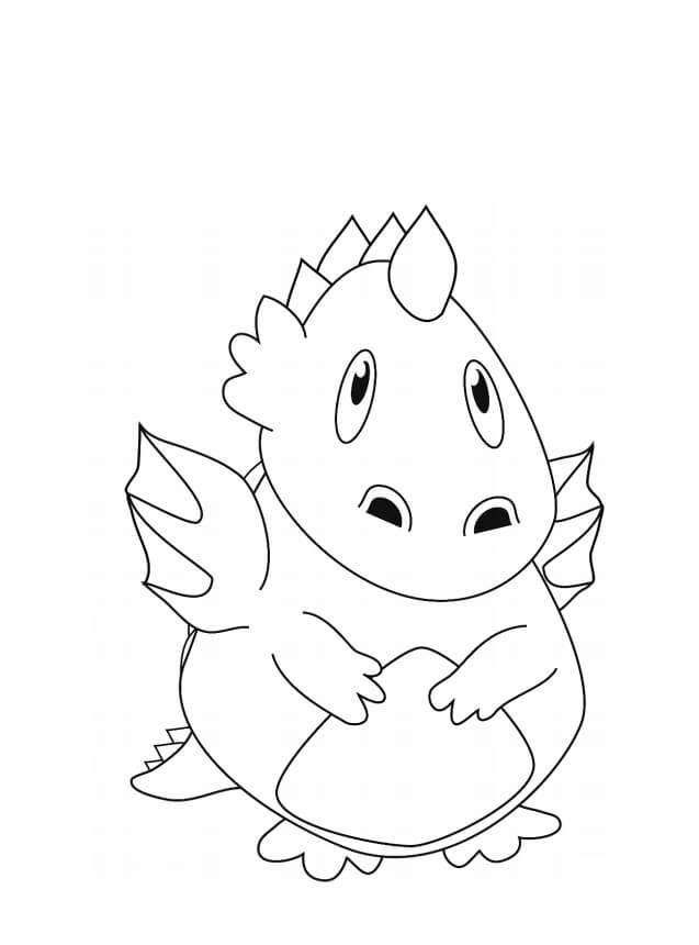 Dibujos de Bebé Dragón Gordo para colorear