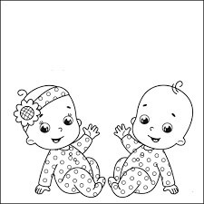 Dibujos de Bebé Niño y Niña para colorear