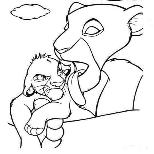 Dibujos de Bebé Simba para colorear