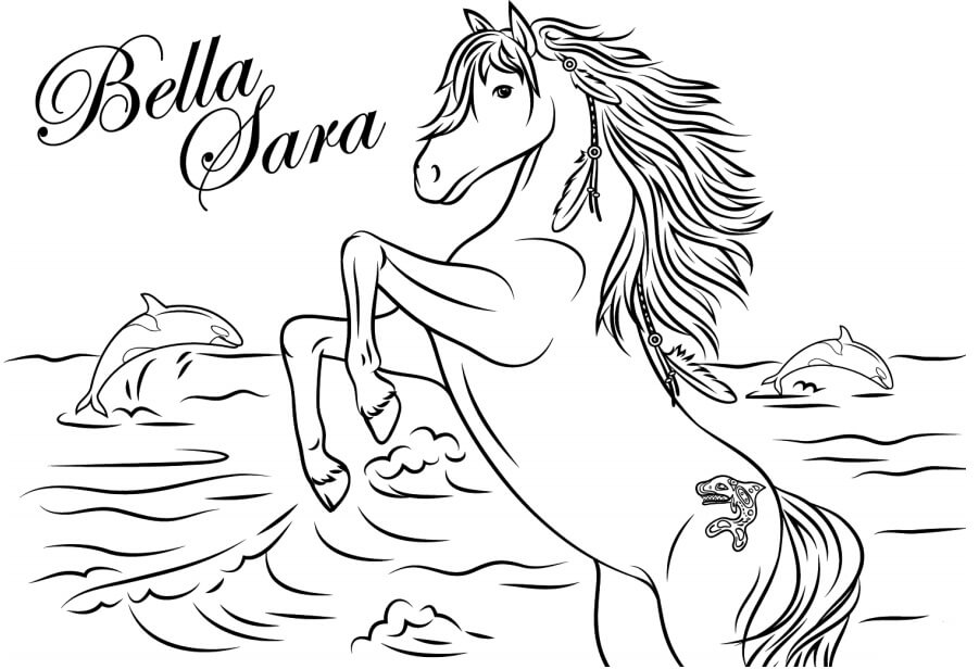 Dibujos de Bella de Unicornio para colorear