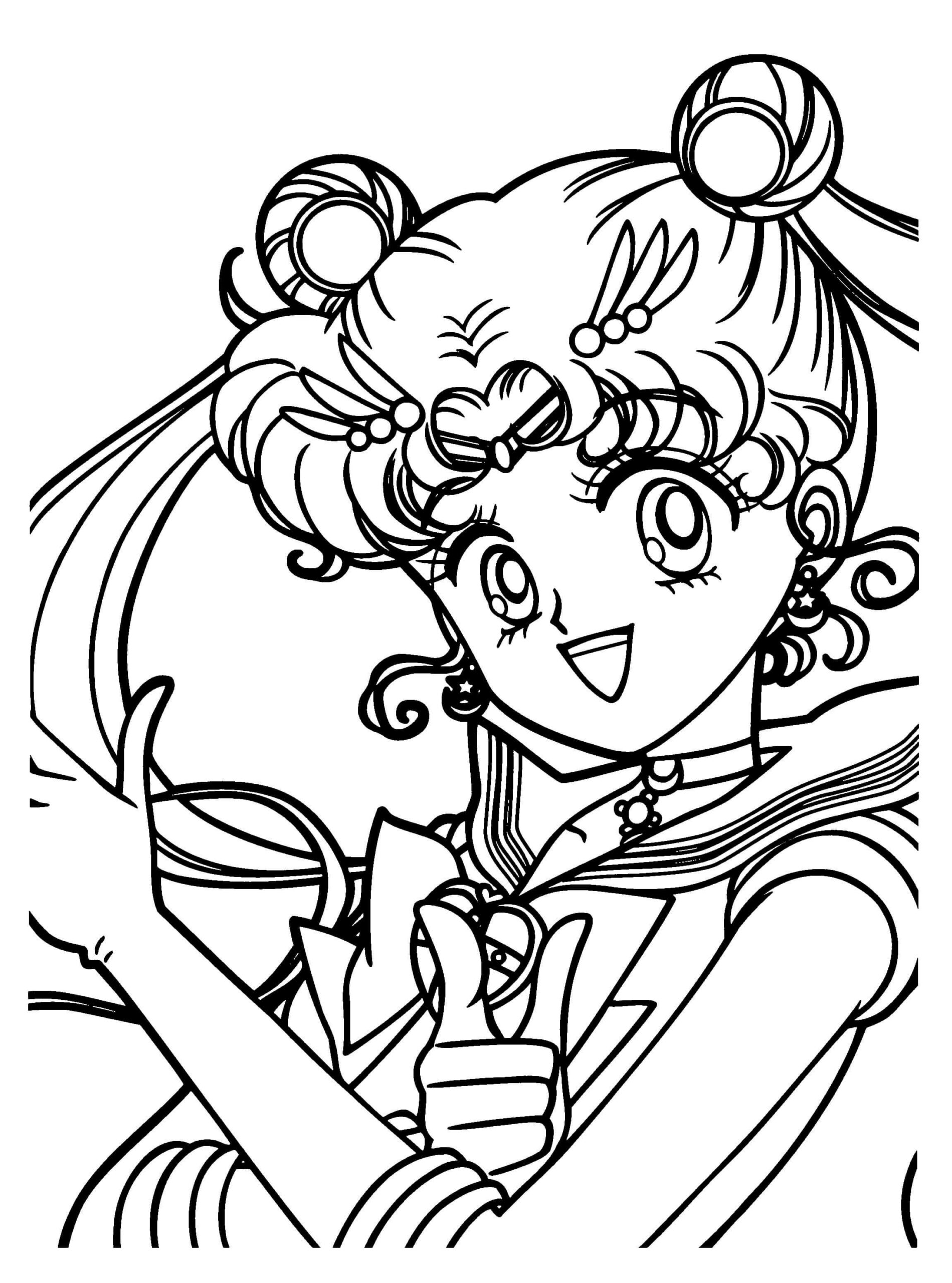 Bella y Guerrera Sailor Moon para colorir