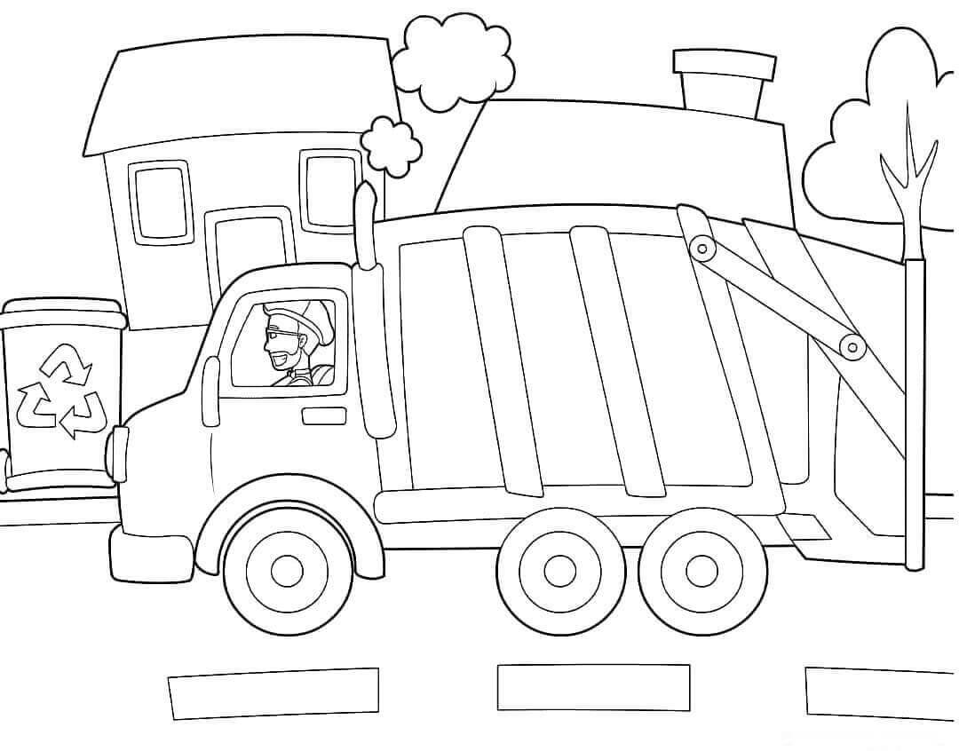 Blippi Conduciendo un Camión de Basura para colorir