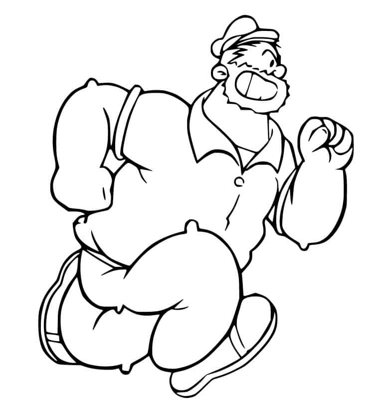 Bluto Corriendo para colorir