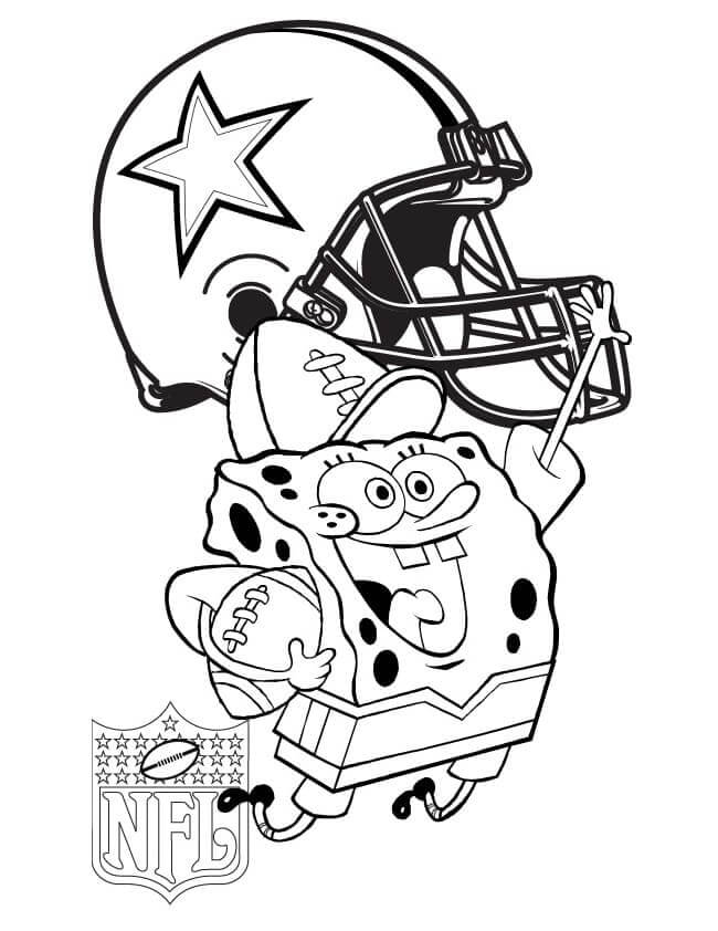 Dibujos de Bob Esponja Apoya a Los Dallas Cowboys para colorear