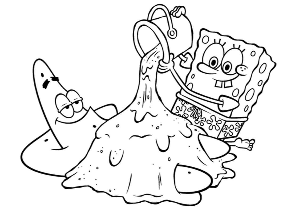 Bob Esponja Y Patricio Divertido para colorir