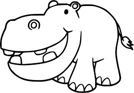 Dibujos de Boca Grande de Hipopótamo para colorear