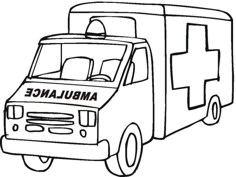 Dibujos de Bonita Ambulancia para colorear