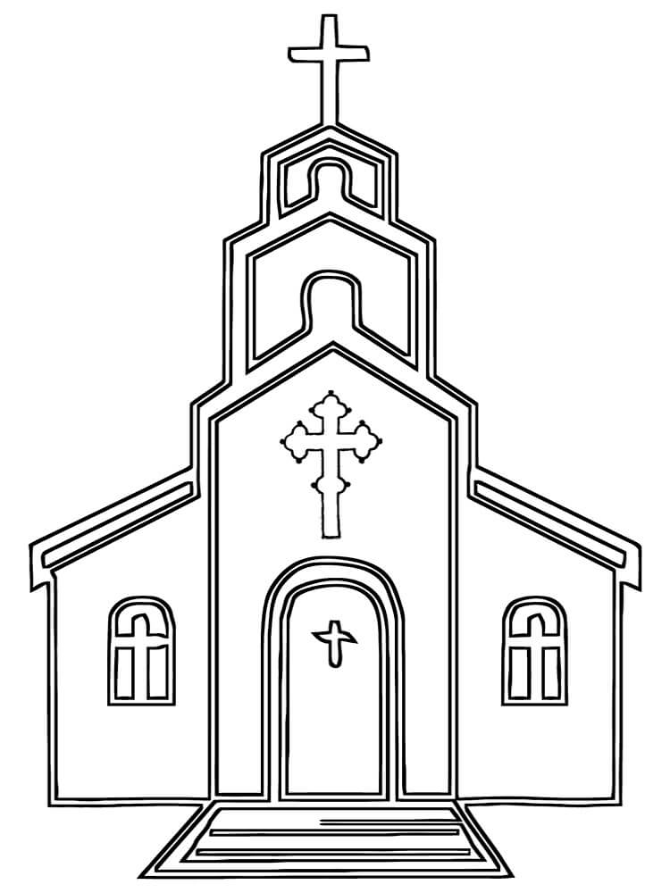 Dibujos de Bonita Iglesia para colorear