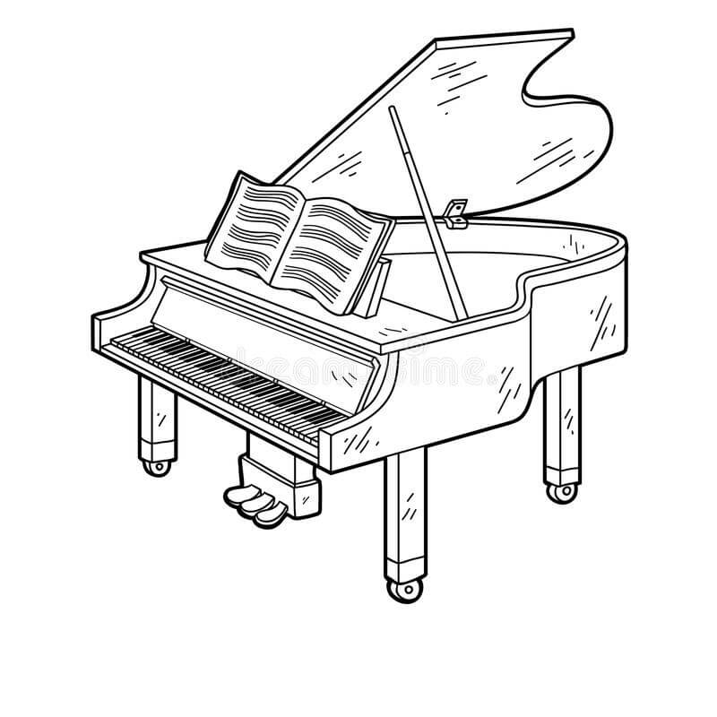 Bonito Piano para colorir