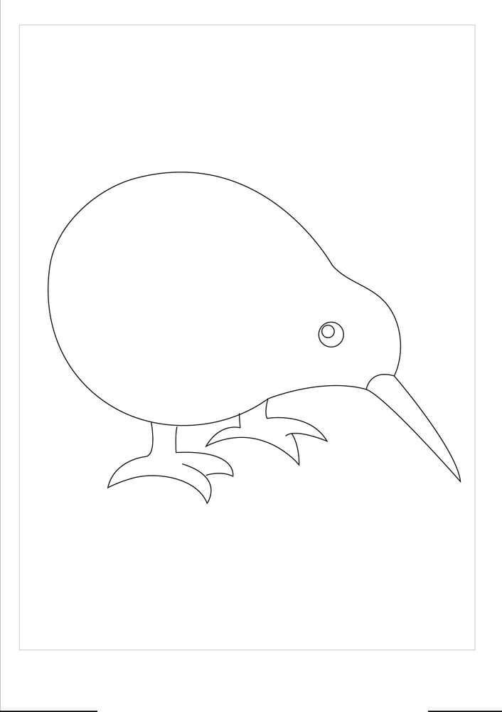 Dibujos de Bonito Pájaro Kiwi para colorear