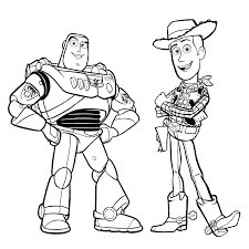 Dibujos de Bonito Woody y Buzz para colorear