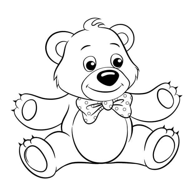 Dibujos de Bonito oso de Peluche para colorear
